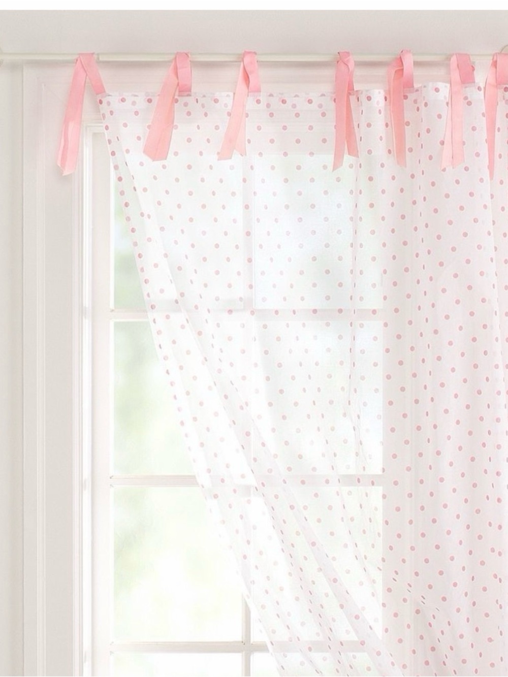 Pottery Barn Teen Dottie Sheer Curtain Panels – Set of 2 – Pink NWT